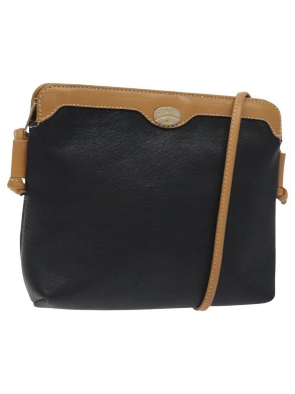 Authentic GUCCI Shoulder Bag Leather Black